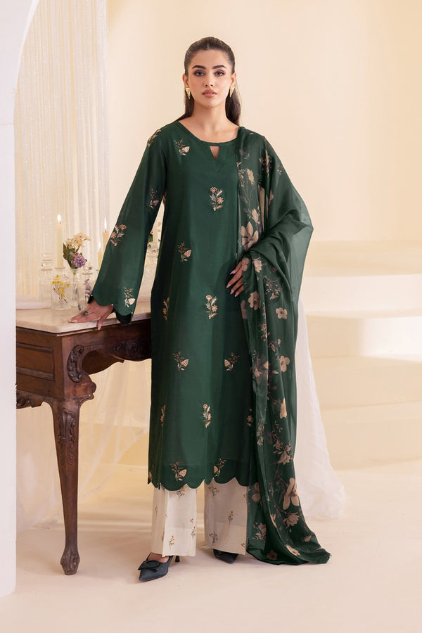 Green Embroidered 3pcs